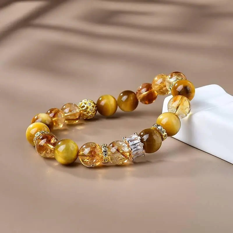 Gold Tiger's Eye Bracelet Handcrafted With Stunning Crystals Crystal Country Arts and Crafts