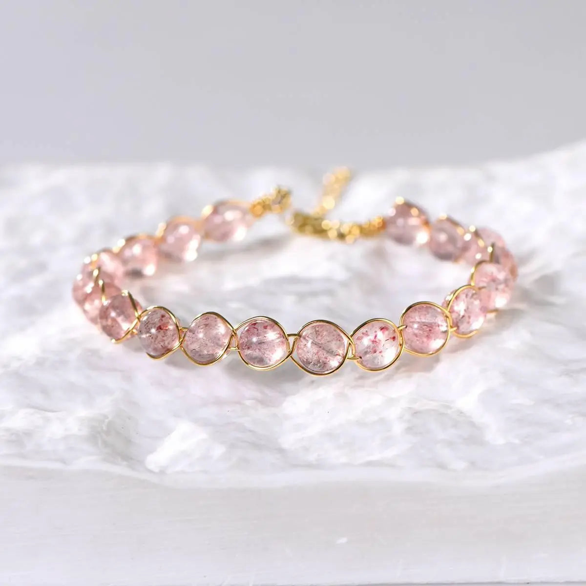 Strawberry Crystal Transfer Bracelet for Elegant Style Crystal Country Arts and Crafts