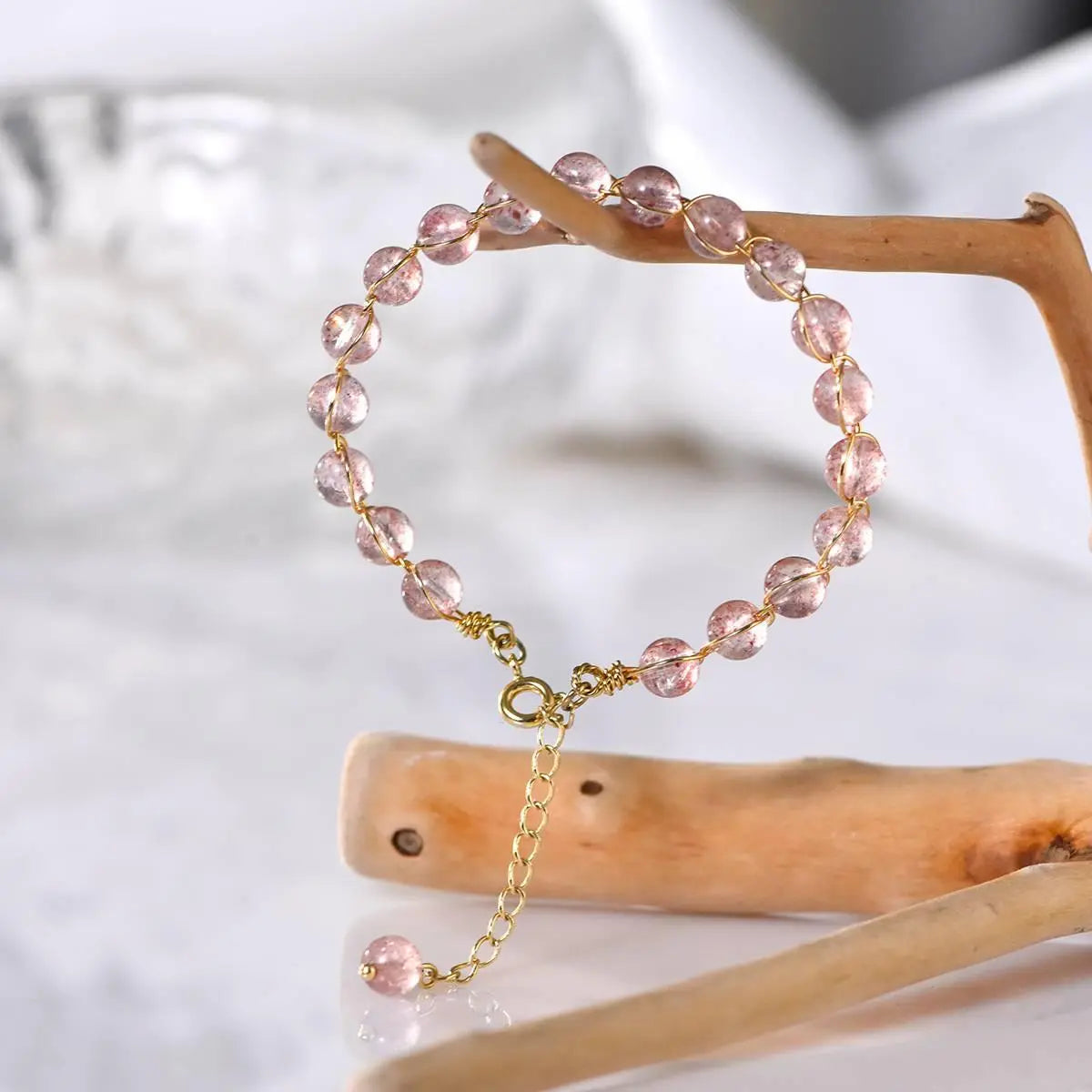Strawberry Crystal Transfer Bracelet for Elegant Style Crystal Country Arts and Crafts