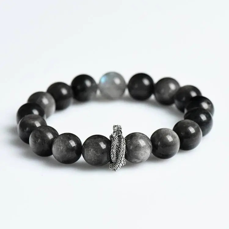 Grey Moonlight Serpent Bracelet with Shimmering Silver Stones Crystal Country Arts and Crafts