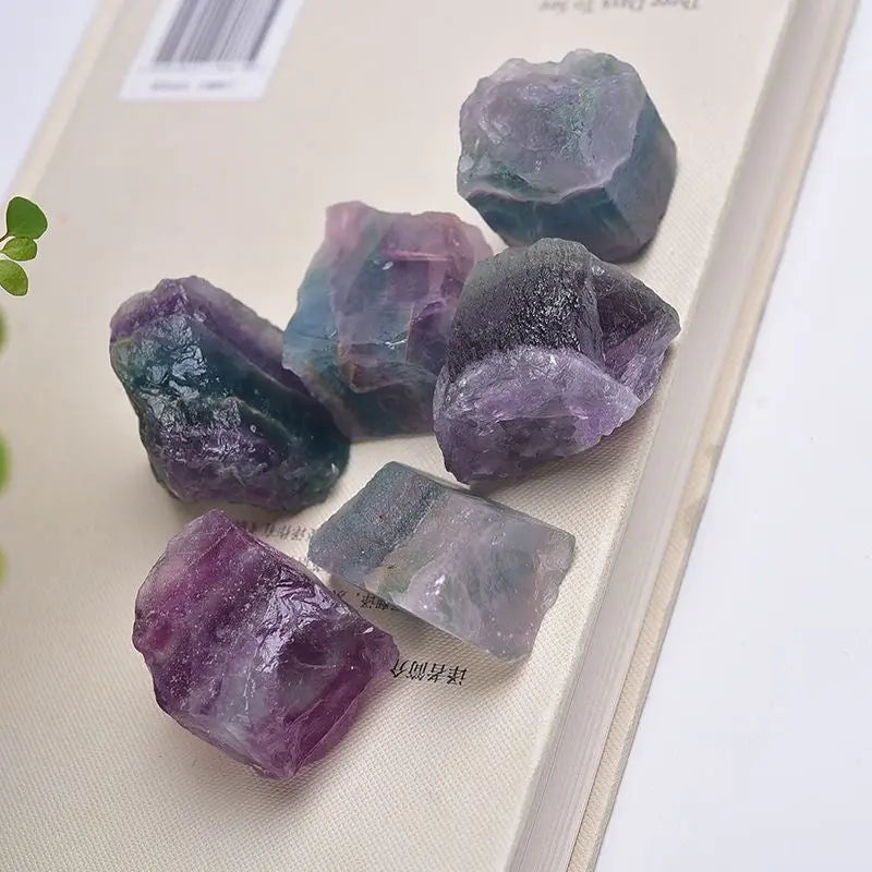 Multicolored Fluorite Raw Stone with Rainbow Colors Beihe Arts and Crafts