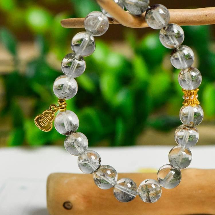 Natural Green Phantom Bracelet for Wealth and Success Crystal Country