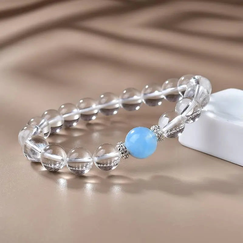 Natural Aquamarine Butterfly Bracelet Necklace for Women - Adjustable Healing Jewelry in Sterling Silver Crystal Country Arts and Crafts