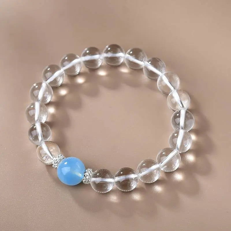 Natural Aquamarine Butterfly Bracelet Necklace for Women - Adjustable Healing Jewelry in Sterling Silver Crystal Country Arts and Crafts