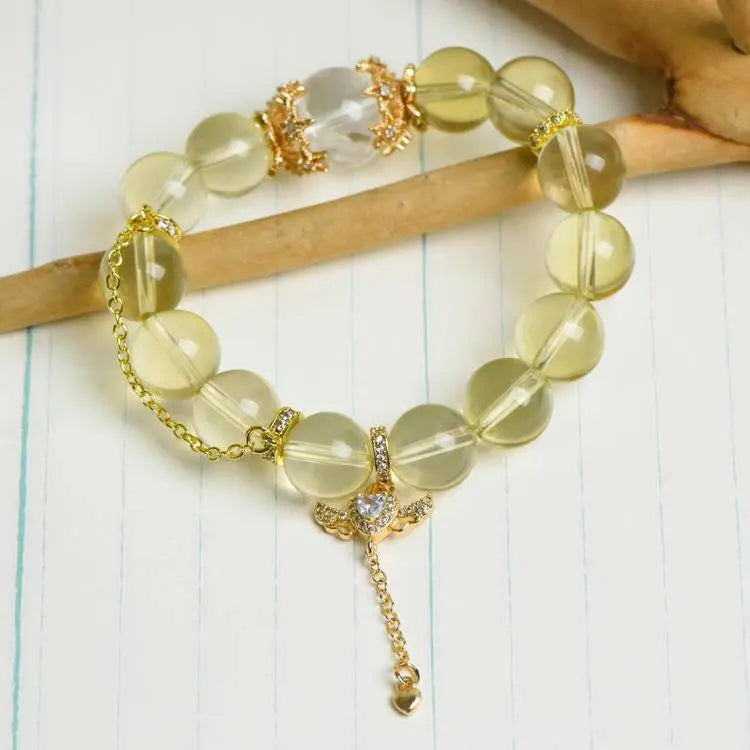 Natural Citrine and Zaki Single Loop Bracelet for Prosperity Crystal Country