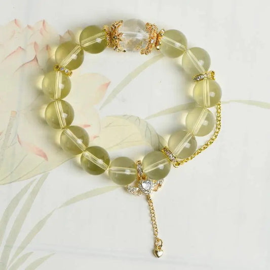 Natural Citrine and Zaki Single Loop Bracelet for Prosperity Crystal Country