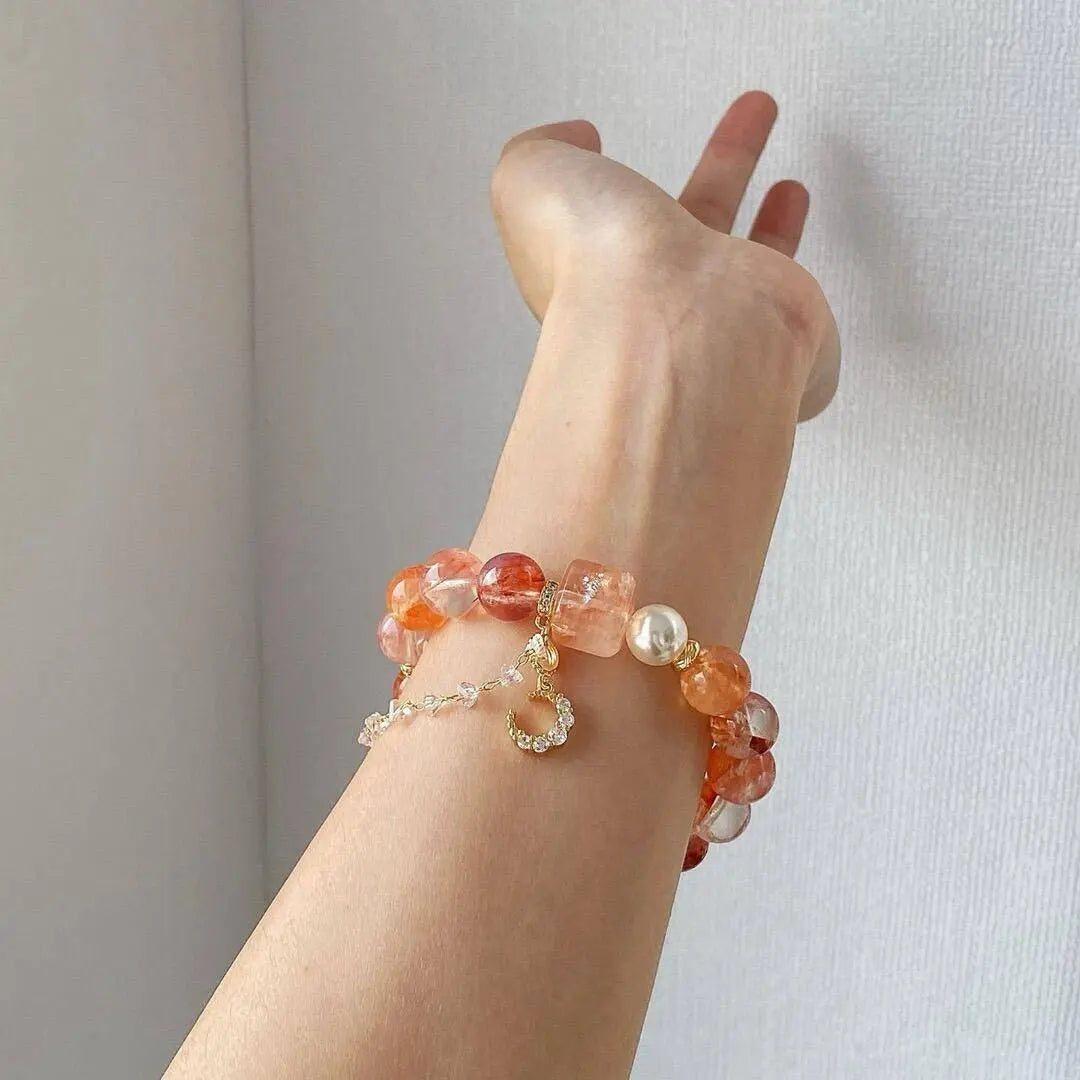 Natural Citrine and Pixiu Single Loop Bracelet for Prosperity Crystal Country
