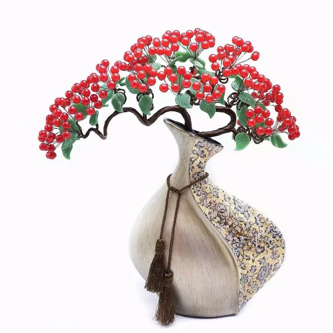 Red Fruit Welcome Pine Cash Tree Decoration for Prosperity shuijingchuanqi Arts and Crafts