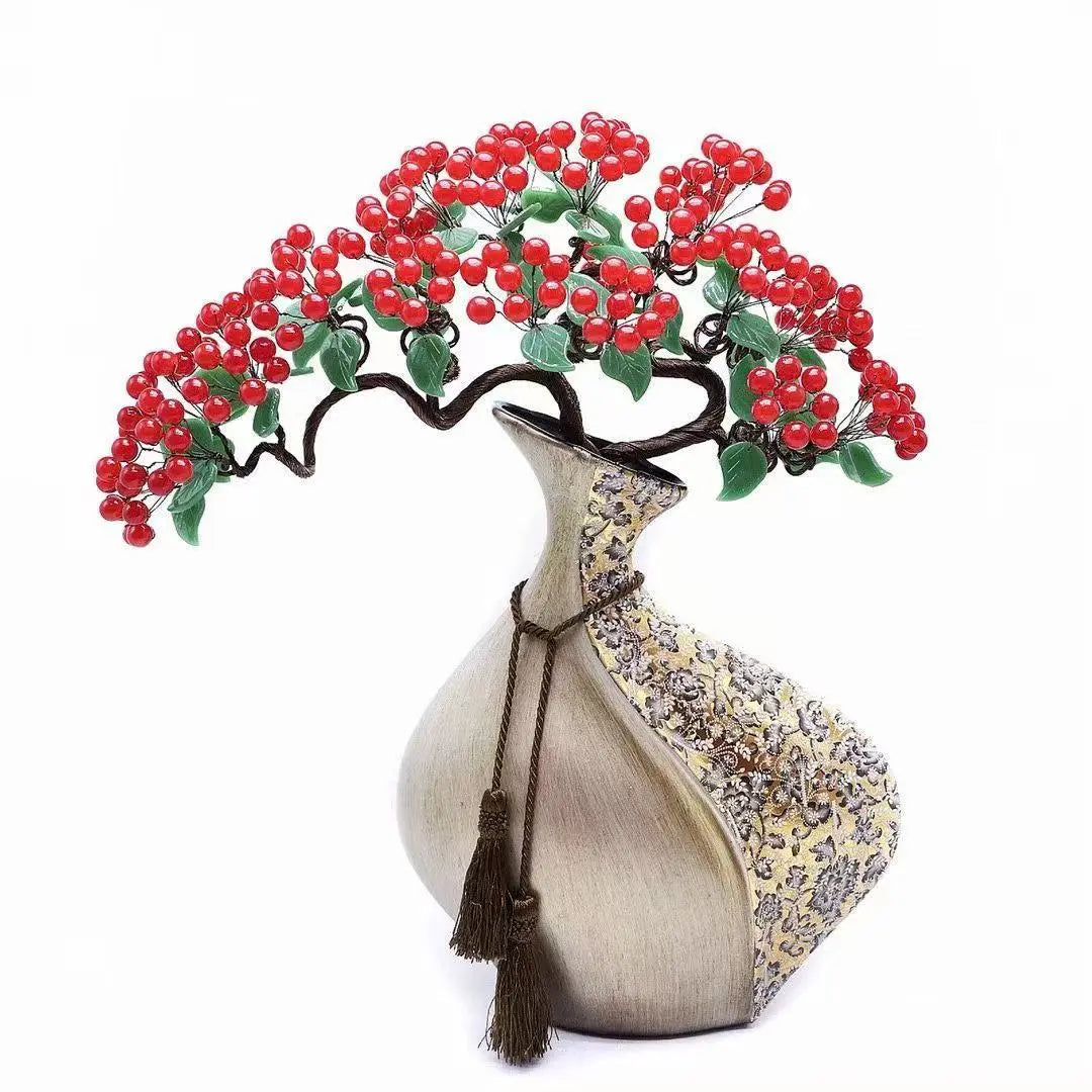 Red Fruit Welcome Pine Cash Tree Decoration for Prosperity shuijingchuanqi Arts and Crafts