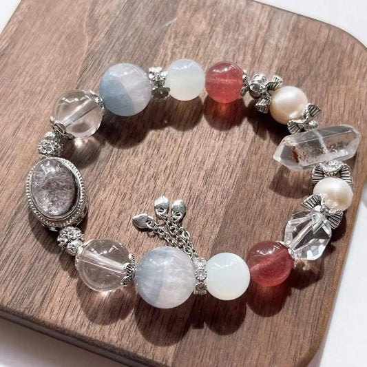 Original DIY Natural Green Ghost Bracelet with Gemstones Chenming Arts and Crafts