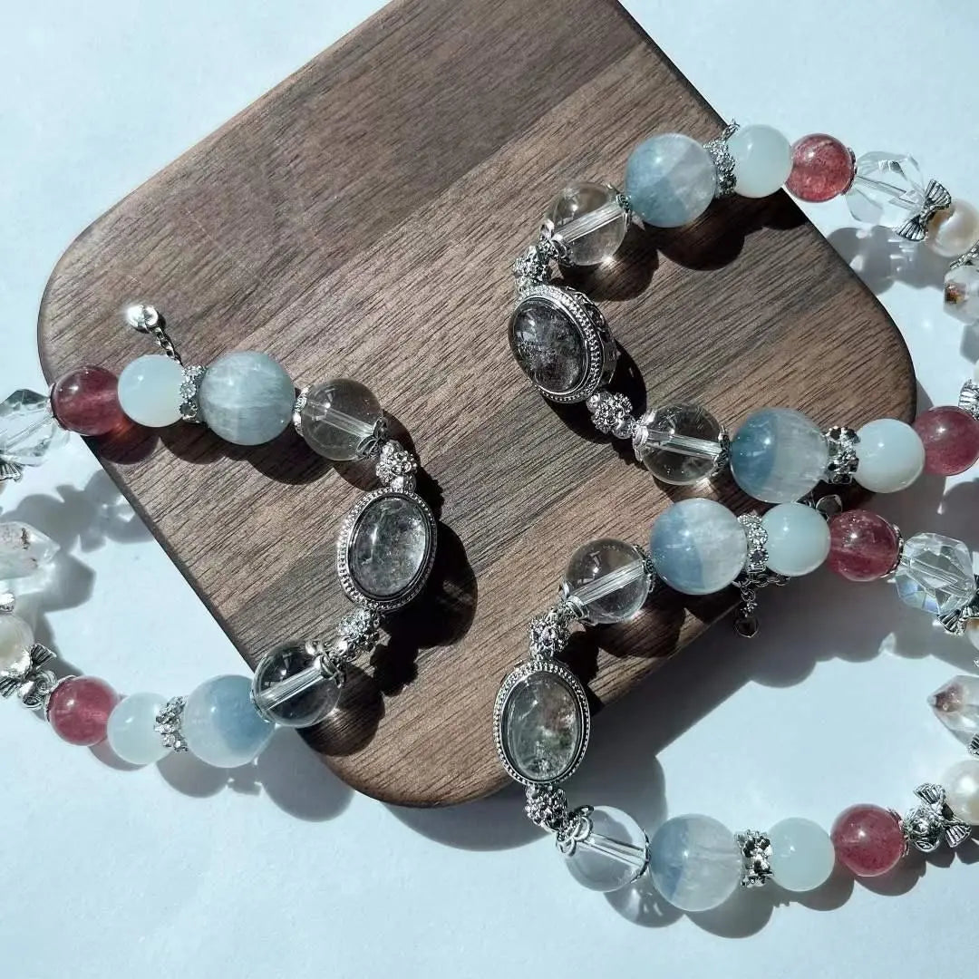 Original DIY Natural Green Ghost Bracelet with Gemstones Chenming Arts and Crafts
