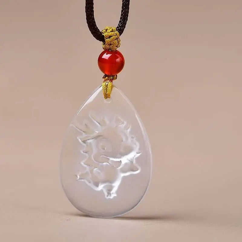Design Natural White Crystal Chinese Zodiac Cute Pendant SHINECRYS Arts and Crafts