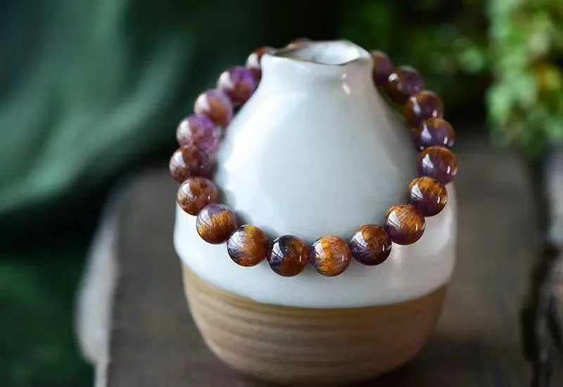 Natural Purple Titanium Crystal Bracelet for Energy Boost Hengda Crystal