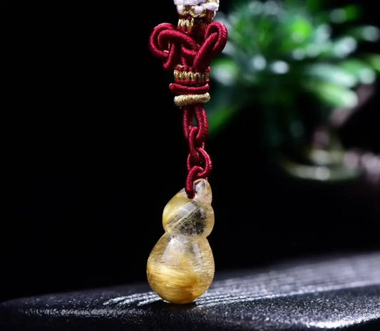 Natural Crystal Blonde Gold Gourd Mobile Phone Chain xuyuan