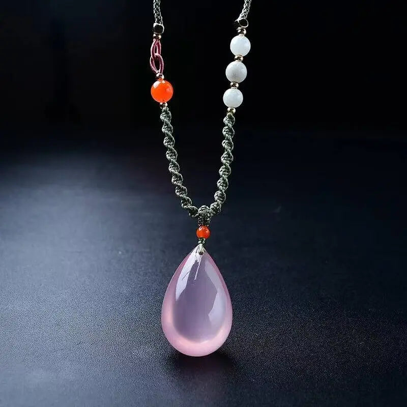 Natural Powder Crystal Drop Pendant for Elegant Style SHINECRYS Arts and Crafts