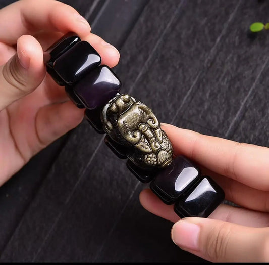 Obsidian Pi Xiu Bracelet for Protection and Prosperity xuyuan