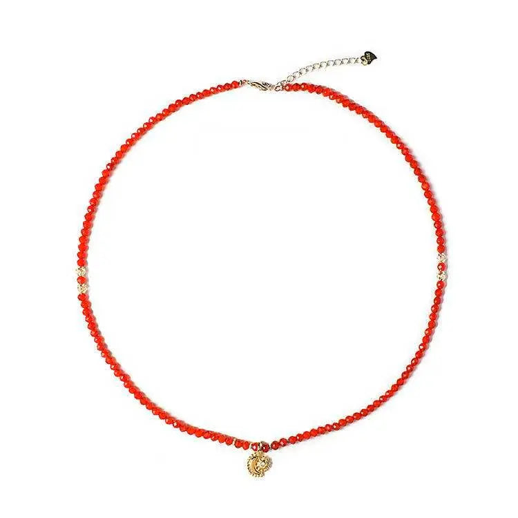 Red Agate Necklace - Radiation Balance for Well-Being SHINECRYS Arts and Crafts