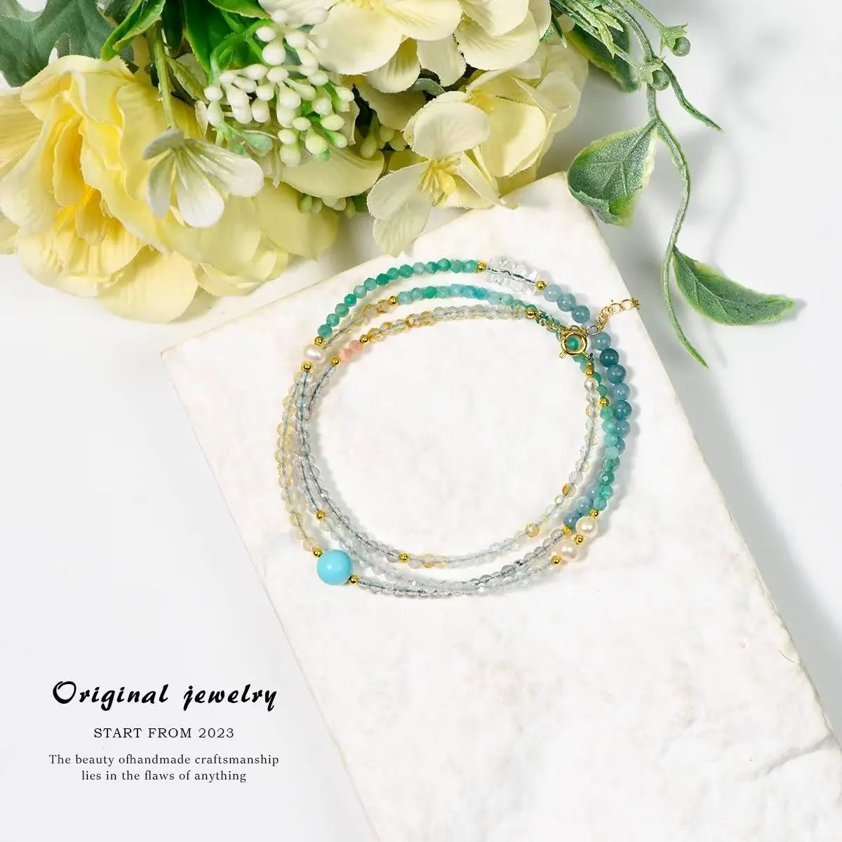Design Ocean Wind Tianhe Stone Sea Blue Treasure Necklace SHINECRYS Arts and Crafts