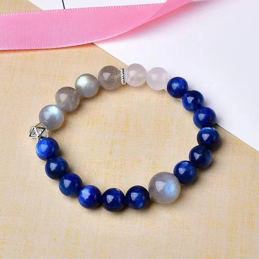 Natural Blue Crystal Stone Radiant Moonlight Gemstone xiaoya