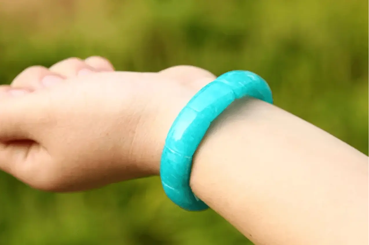 Elegant Rectangular Bangle Bracelet in Natural Amazonite xuyuan