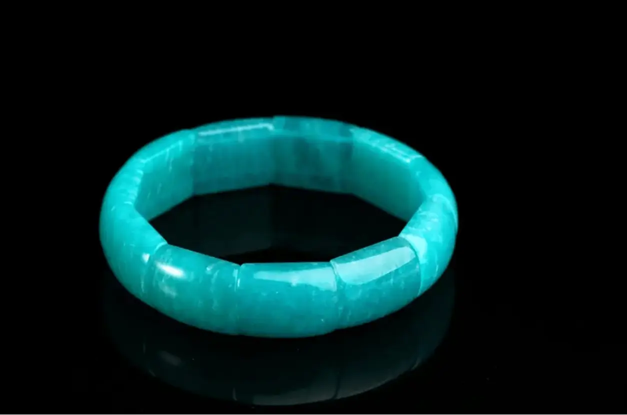 Elegant Rectangular Bangle Bracelet in Natural Amazonite xuyuan