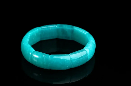 Elegant Rectangular Bangle Bracelet in Natural Amazonite xuyuan