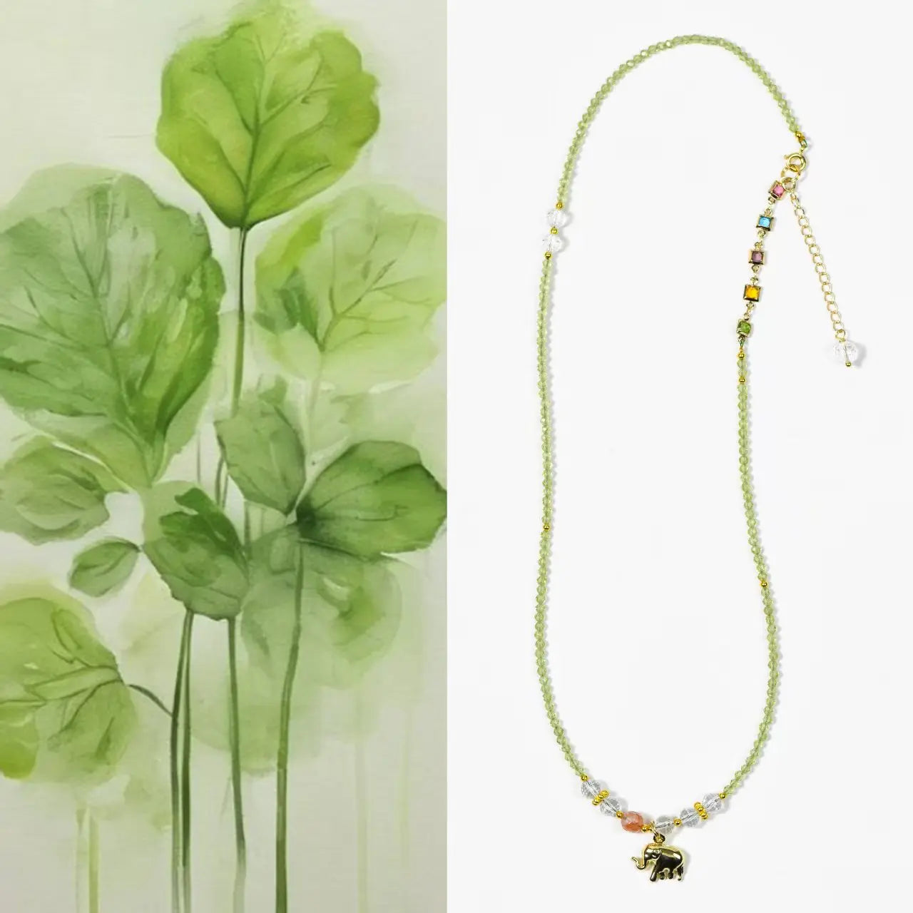 Design Olivine Face Bracelet Necklace Collarbone Chain SHINECRYS Arts and Crafts