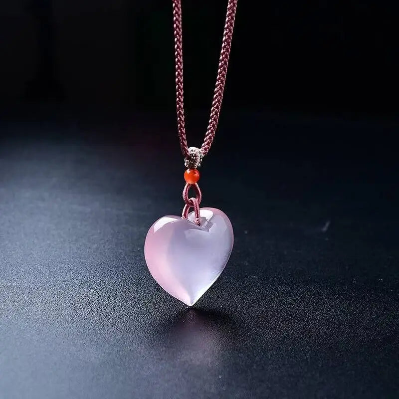 Natural Powder Crystal Love Pendant for Romantic Elegance SHINECRYS Arts and Crafts