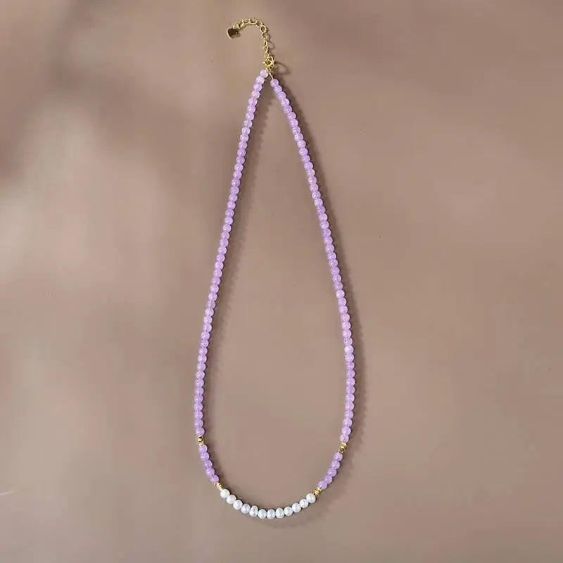 Design Natural Lavender Amethyst Clavicle Chain Jewelry SHINECRYS Arts and Crafts