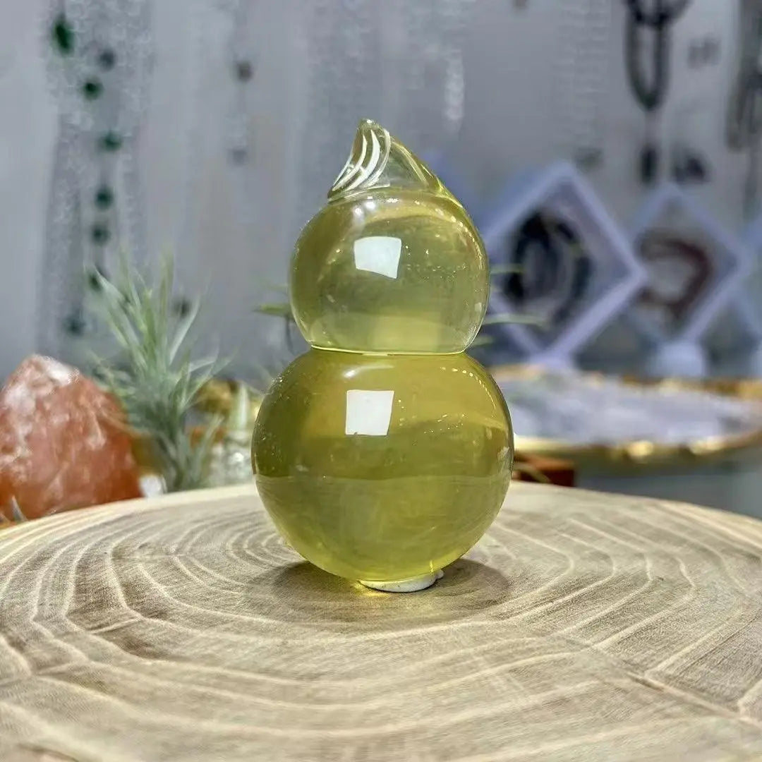 Natural Citrine Gourd Decorative Yellow Crystal Accent SHENGAI Arts and Crafts