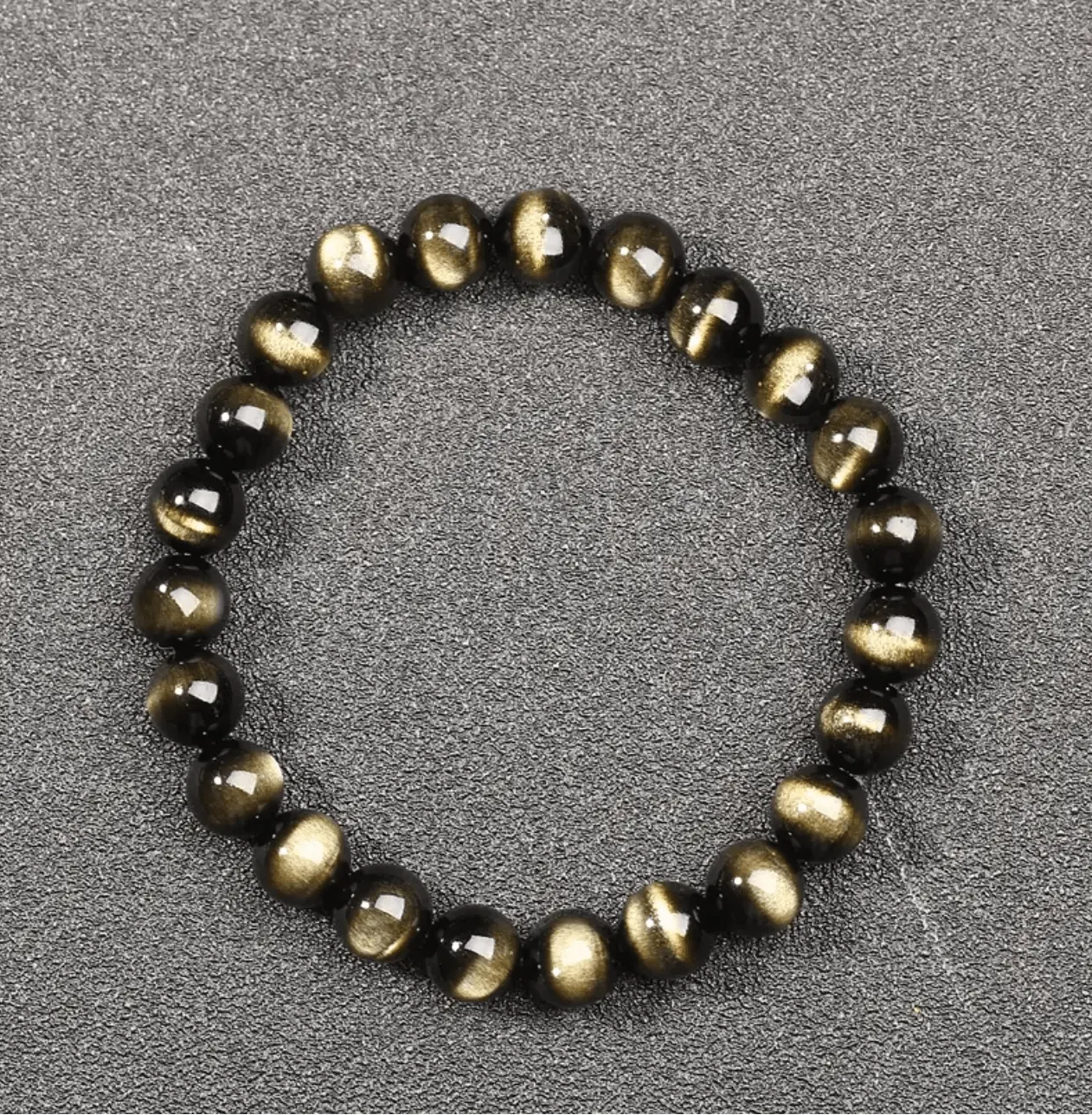 Natural Arched Black Gold Obsidian Bracelet for Elegance xuyuan