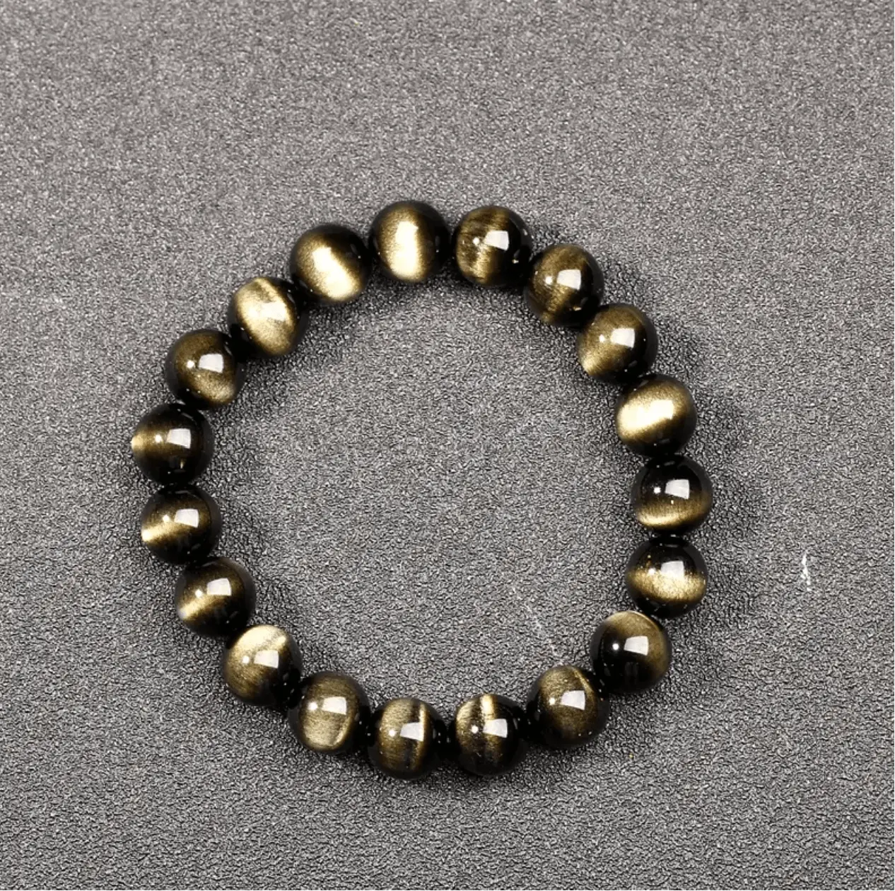 Natural Arched Black Gold Obsidian Bracelet for Elegance xuyuan