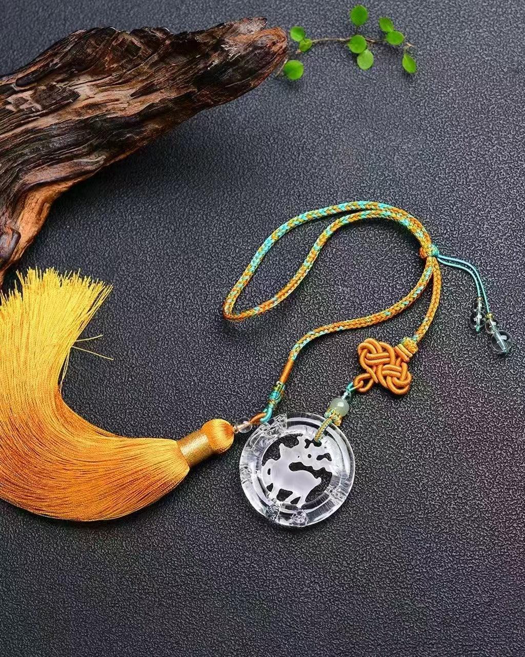 Elegant White Crystal Car Pendant for Luxurious Interiors SHENGAI