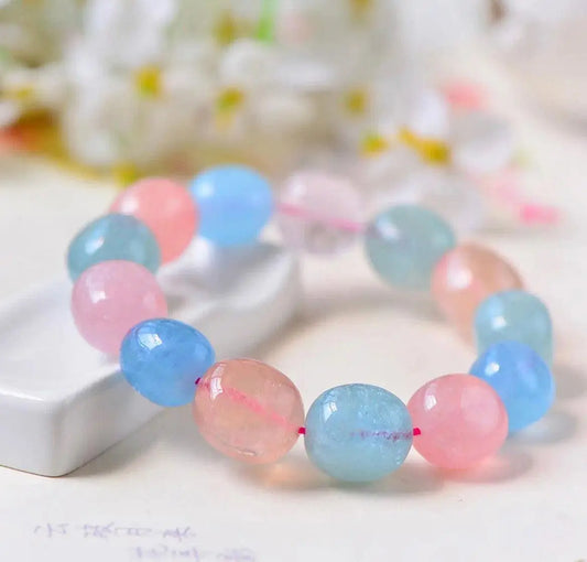Multicolor Morganite Single Strand Bracelet for Elegant Style xuyuan