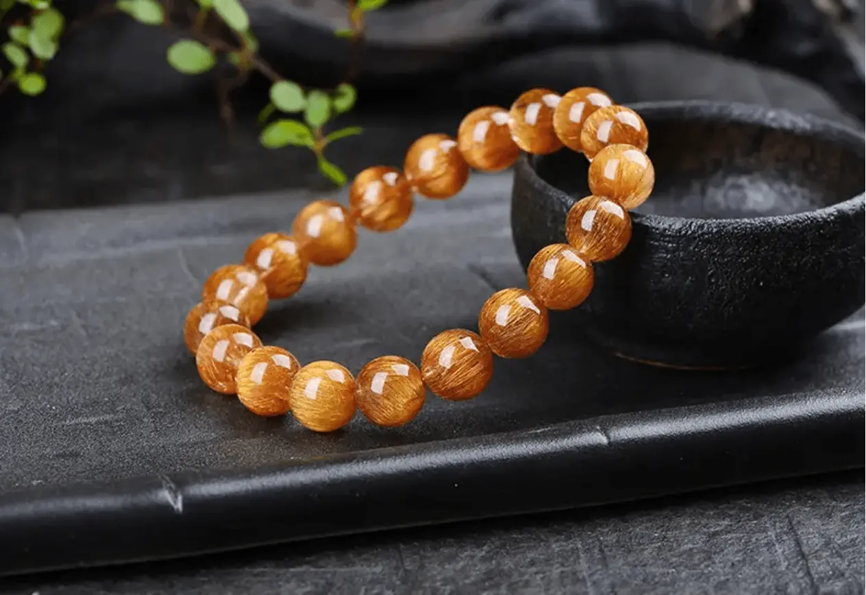 Natural Cat's Eye Copper Rutilated Quartz Bracelet Elegance xuyuan