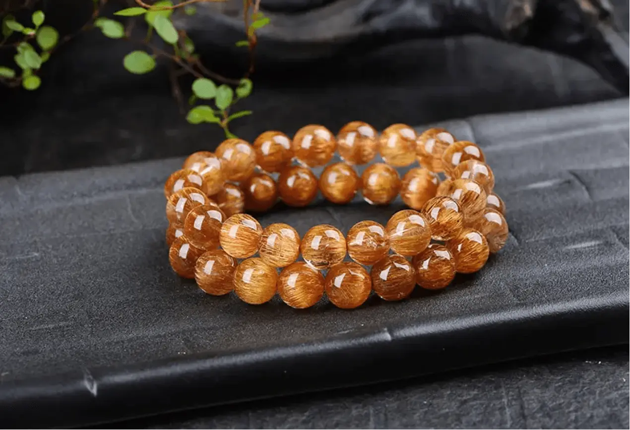 Natural Cat's Eye Copper Rutilated Quartz Bracelet Elegance xuyuan