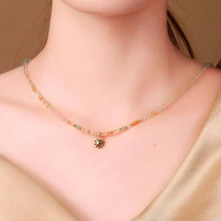 Citrine Radiance Necklace - Tranquil Sunshine Charm SHINECRYS Arts and Crafts