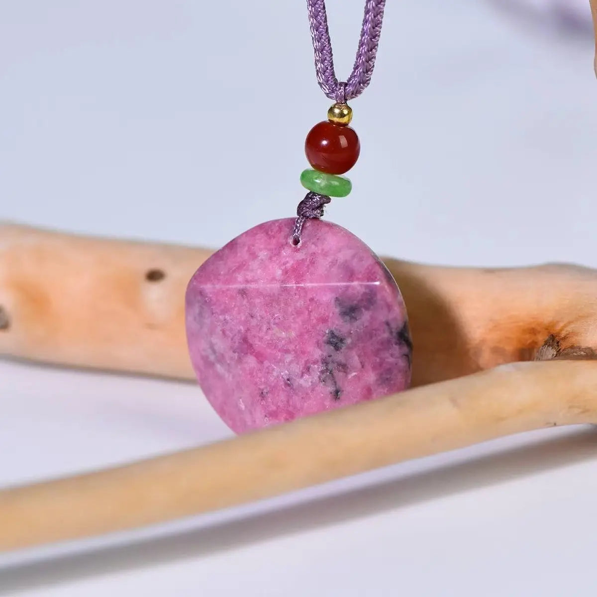 Rosestone Pendant in Soft Pink Hues for Elegant Style SHINECRYS Arts and Crafts