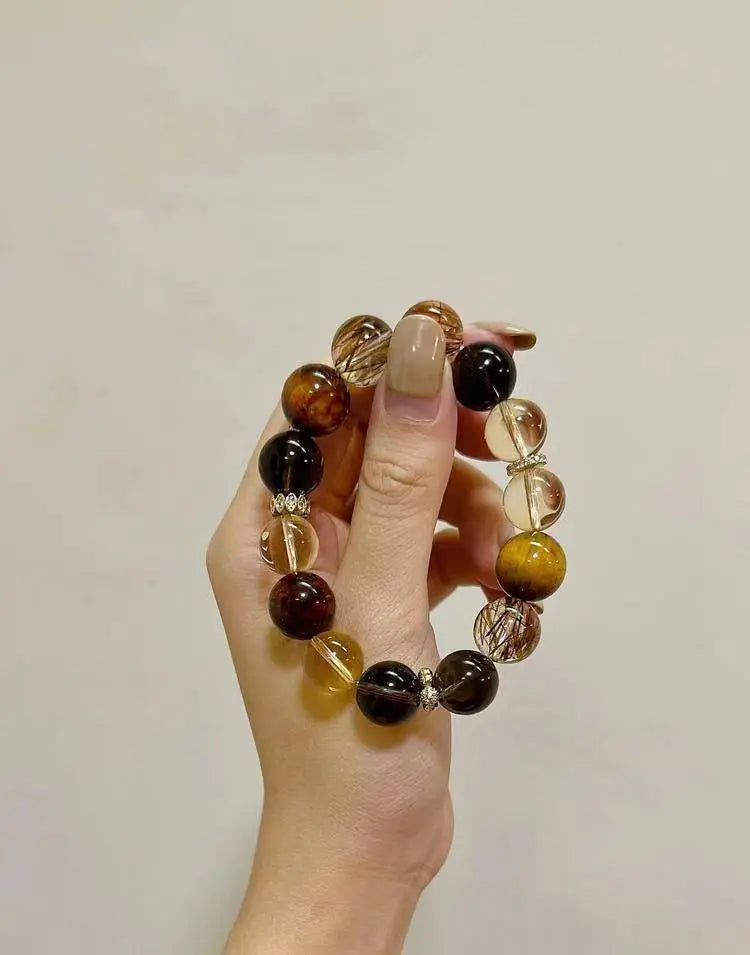 Black Gold Super Fortune Bracelet for Abundance Success Crystal Country Arts and Crafts