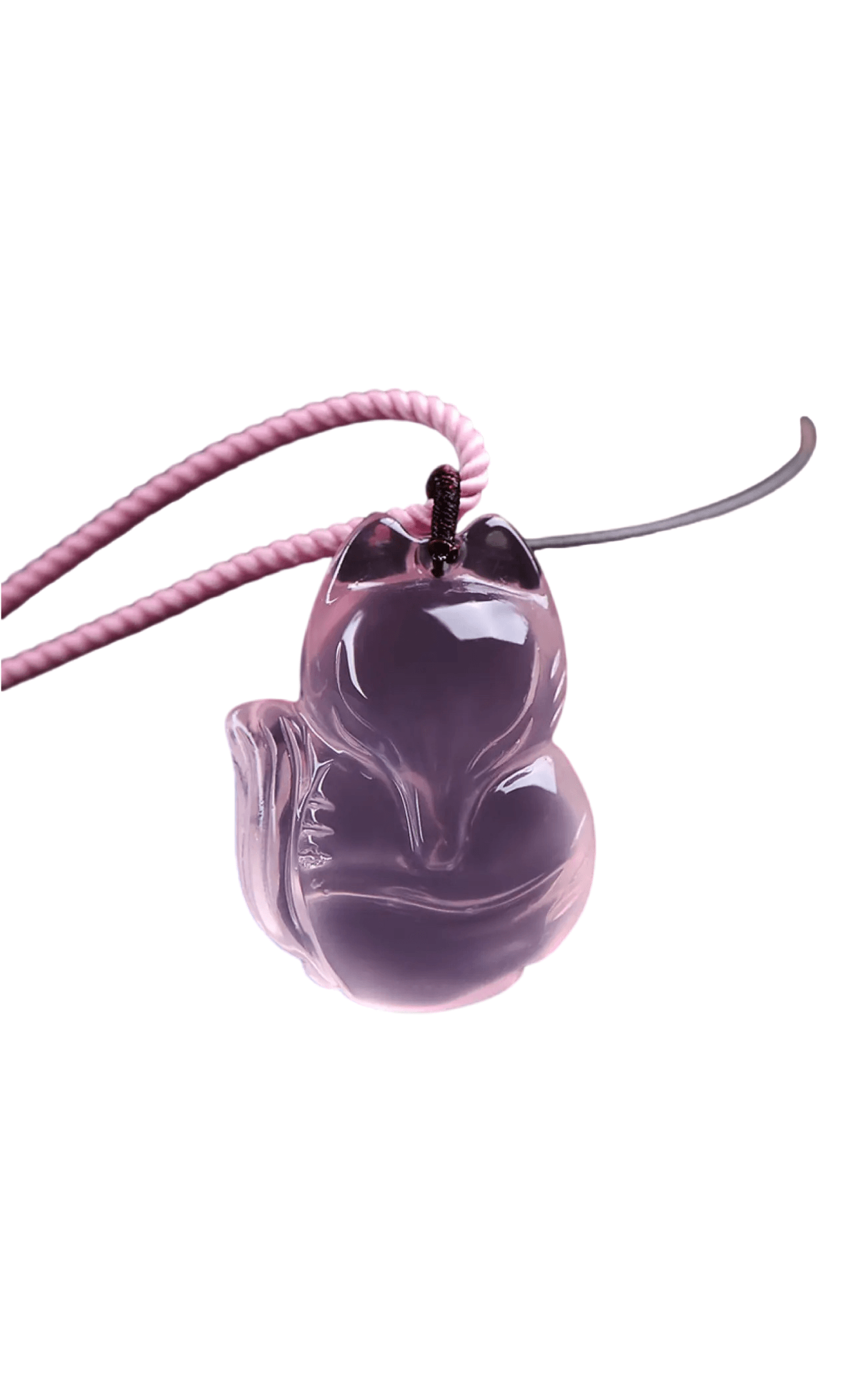 Pink Horse Pink Fox Crystal Double-Sided Pendant Necklace xuyuan Arts and Crafts
