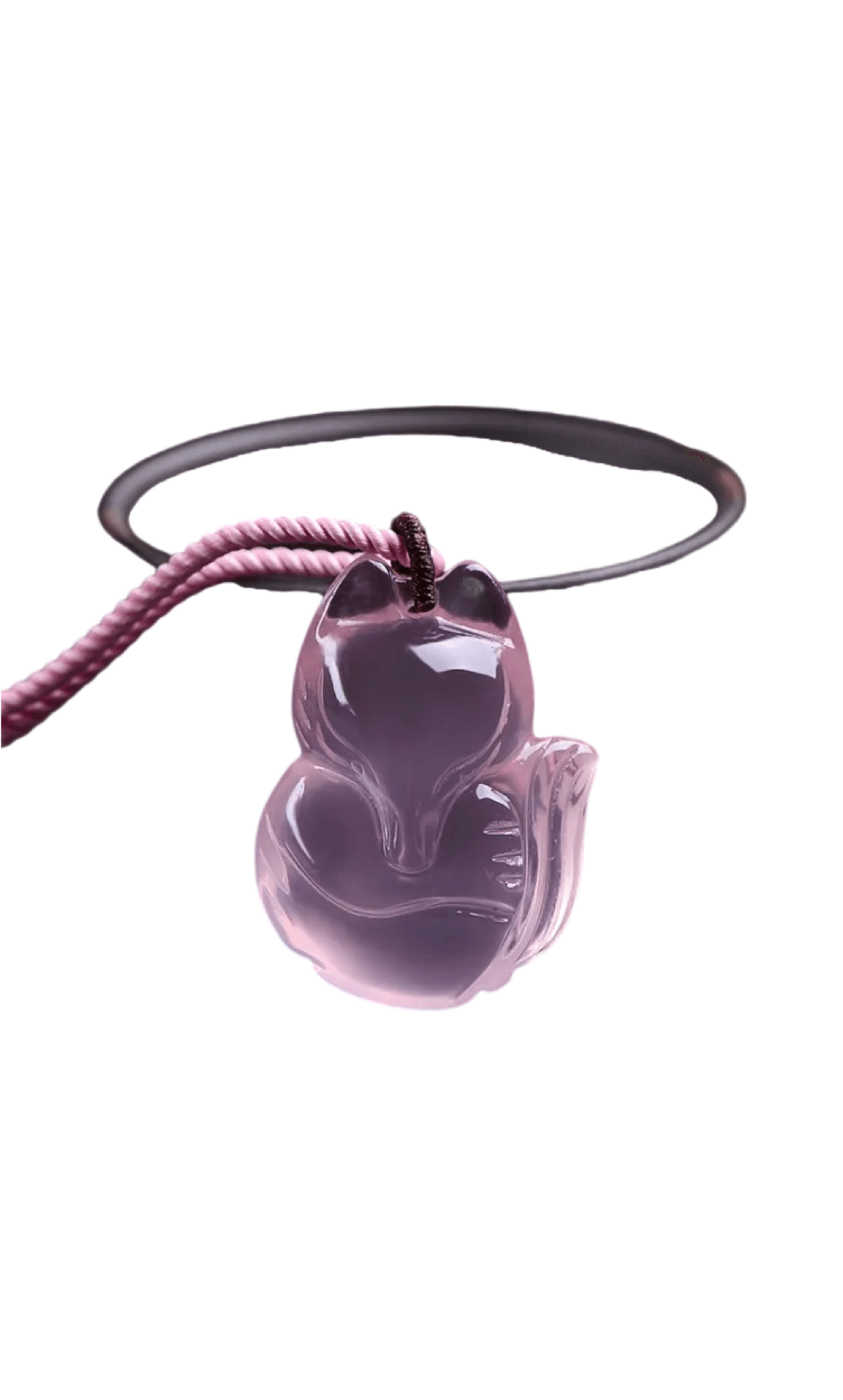 Pink Horse Pink Fox Crystal Double-Sided Pendant Necklace xuyuan Arts and Crafts