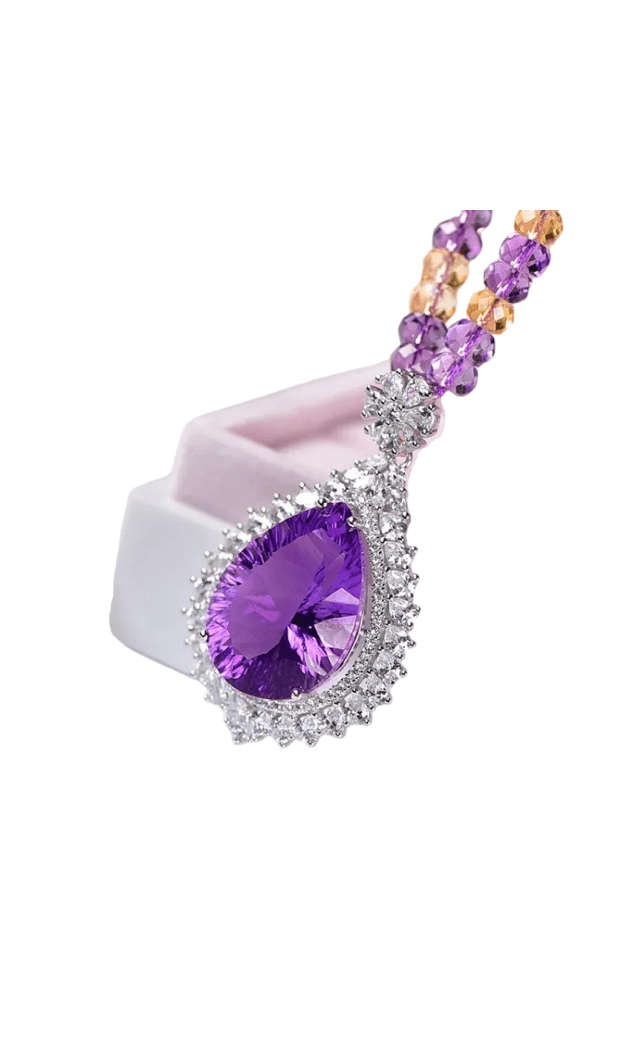 Natural Amethyst Faceted Pendant 925 Silver Inlaid Amethyst xuyuan Arts and Crafts