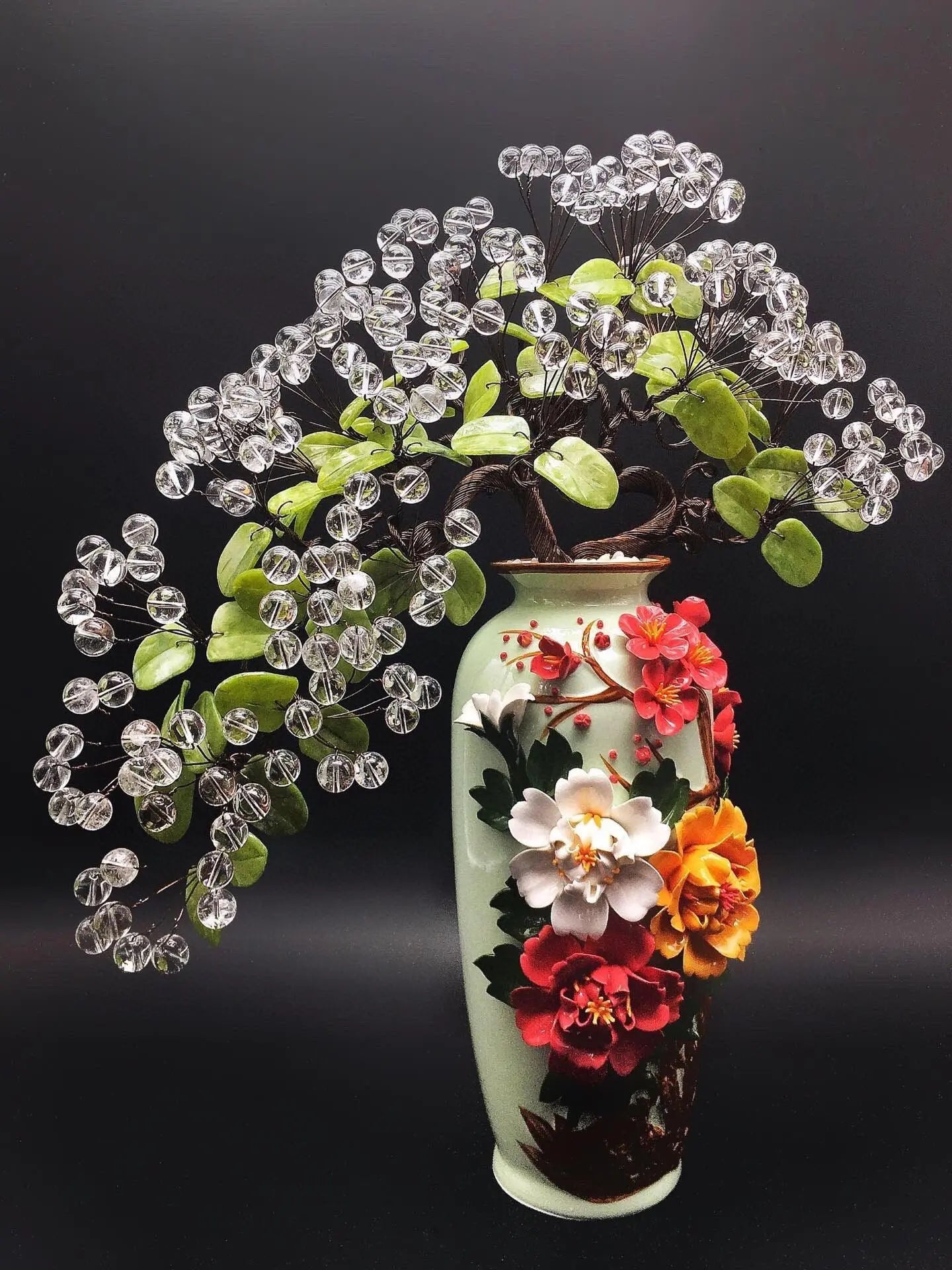 Super Atmosphere Natural White Crystal Bonsai Fortune Tree shuijingchuanqi Arts and Crafts