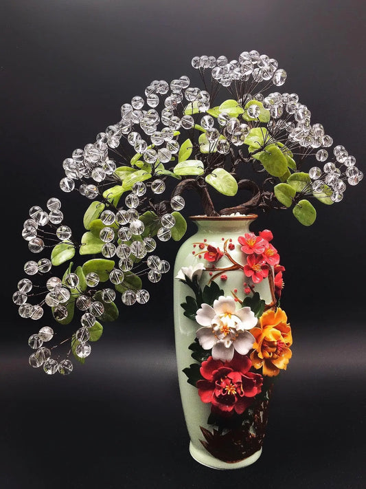 Super Atmosphere Natural White Crystal Bonsai Fortune Tree shuijingchuanqi Arts and Crafts