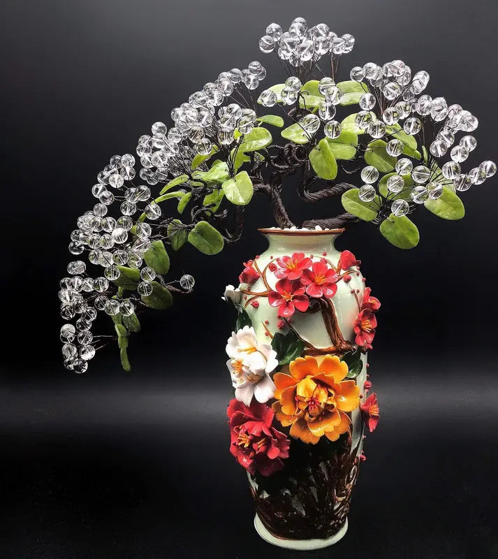 Super Atmosphere Natural White Crystal Bonsai Fortune Tree shuijingchuanqi Arts and Crafts