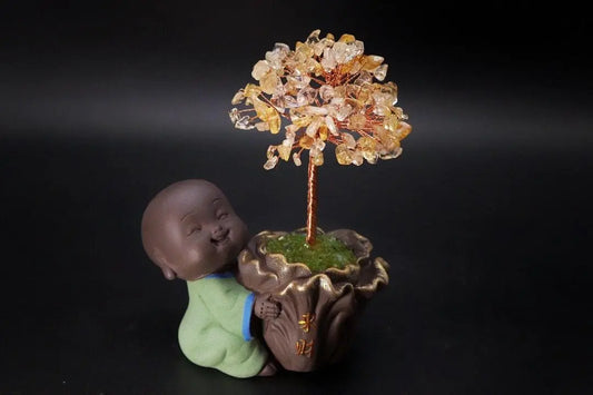 Natural Brazilian Citrine Zen Charm Ornaments for Prosperity shuijingchuanqi Arts and Crafts