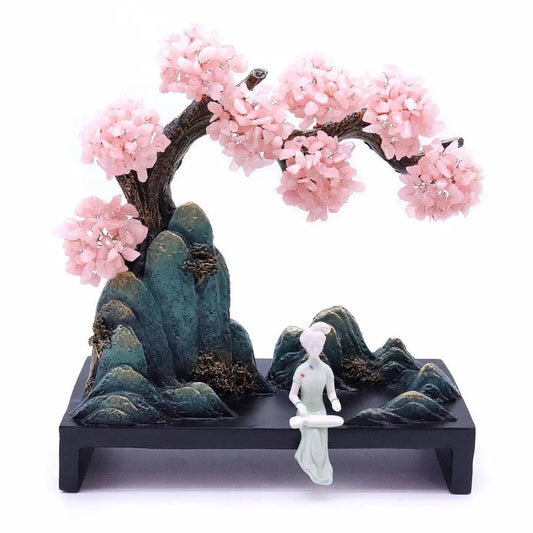 Pink Crystal Welcome Pine Ladies Adornment for Home Decor shuijingchuanqi Arts and Crafts