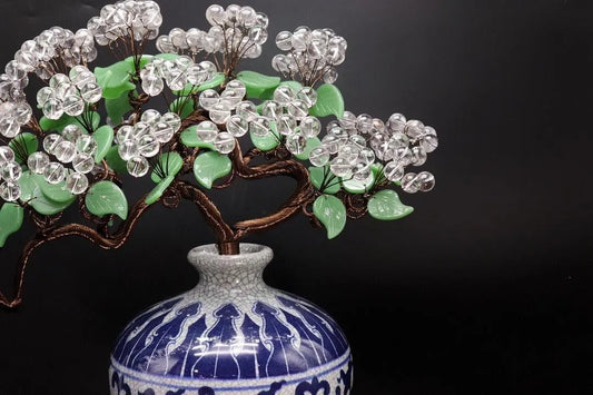 Selected Natural White Crystal With Blue And White Porcelain shuijingchuanqi Arts and Crafts