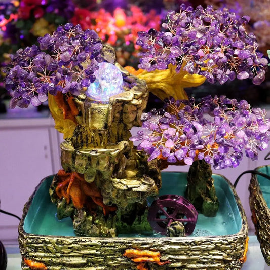 Recreational Waterwheel Feng Shui Tree for Home Decor shuijingchuanqi Arts and Crafts