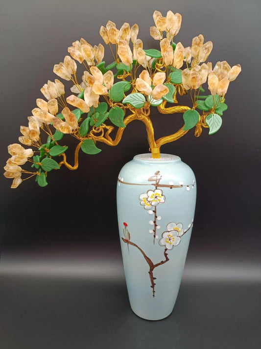 Natural Raw Citrine Fortune Tree for Prosperity Decor shuijingchuanqi Arts and Crafts